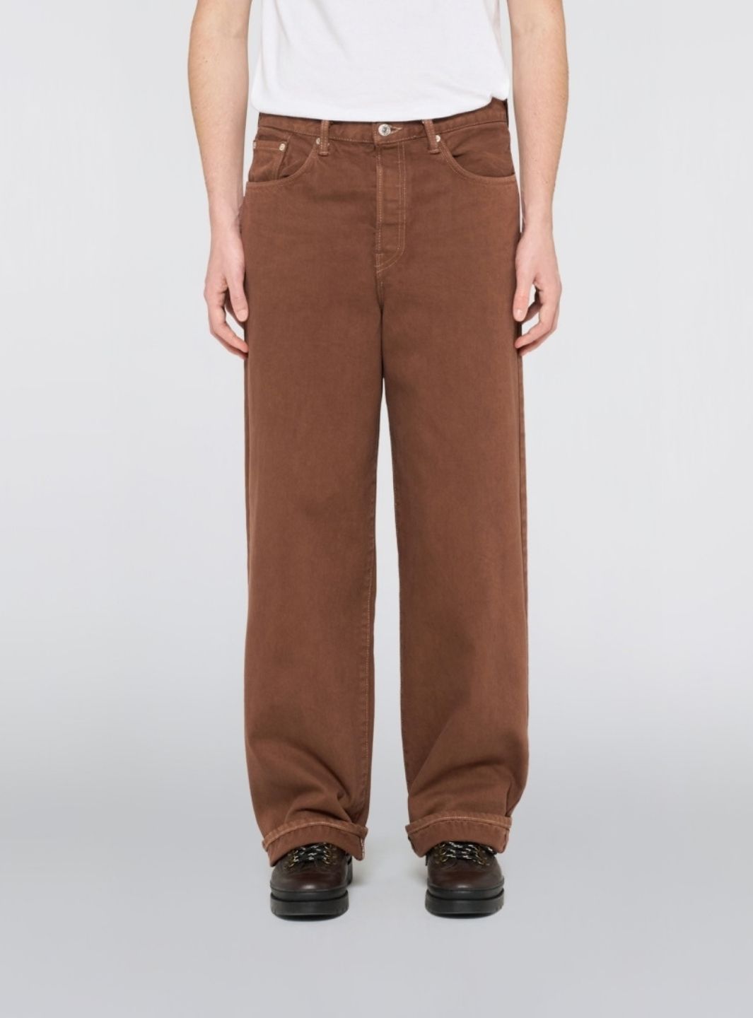 EDWIN Wide Pant Natural Brown Overdyed