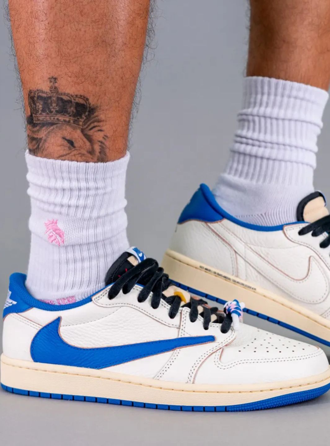 Air Jordan 1 Retro Low OG SP Fragment x Travis Scott Sail Military Blue