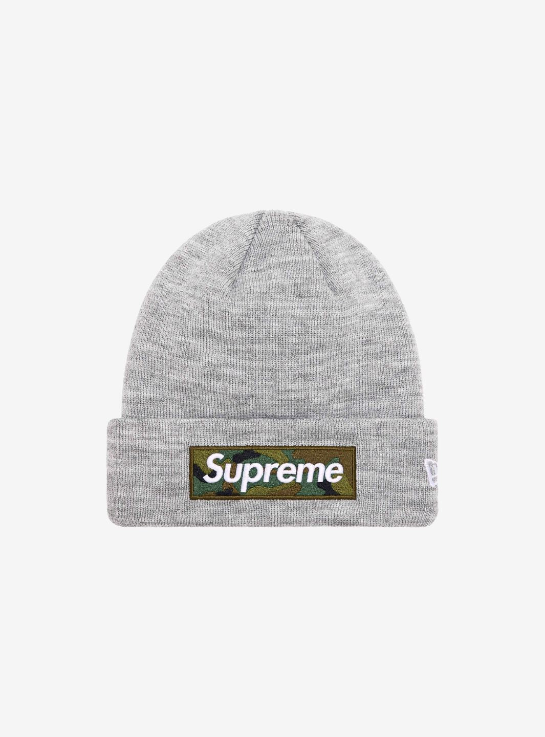 Supreme New Era Box Logo Beanie Heather Grey (FW23) | ResellZone