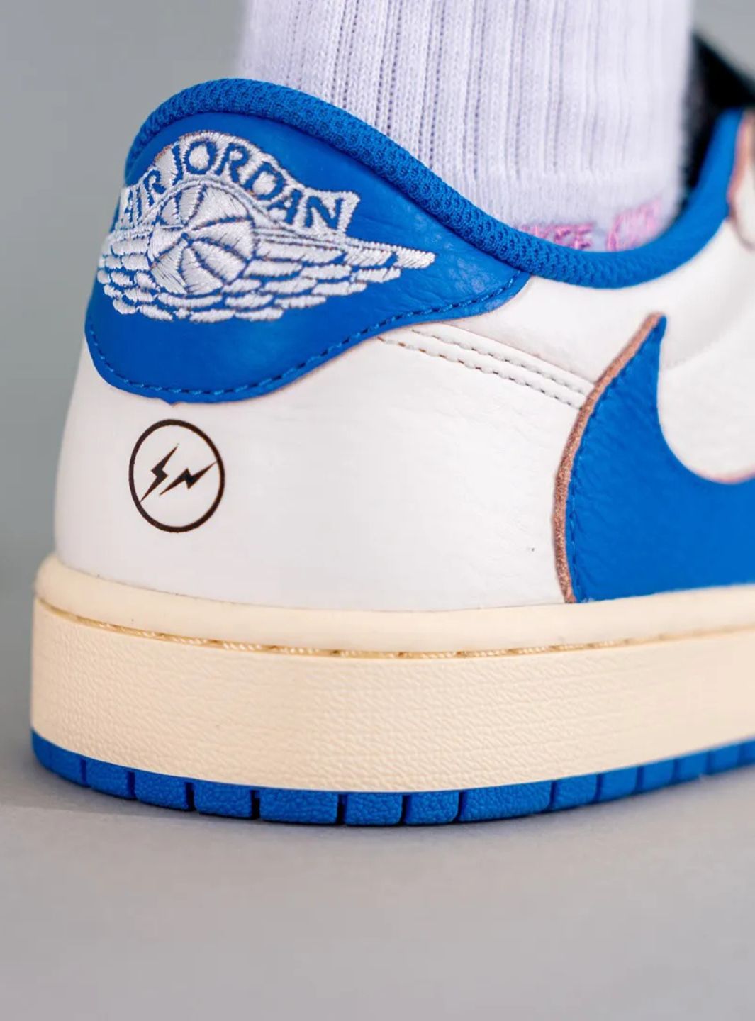 Air Jordan 1 Retro Low OG SP Fragment x Travis Scott Sail Military Blue
