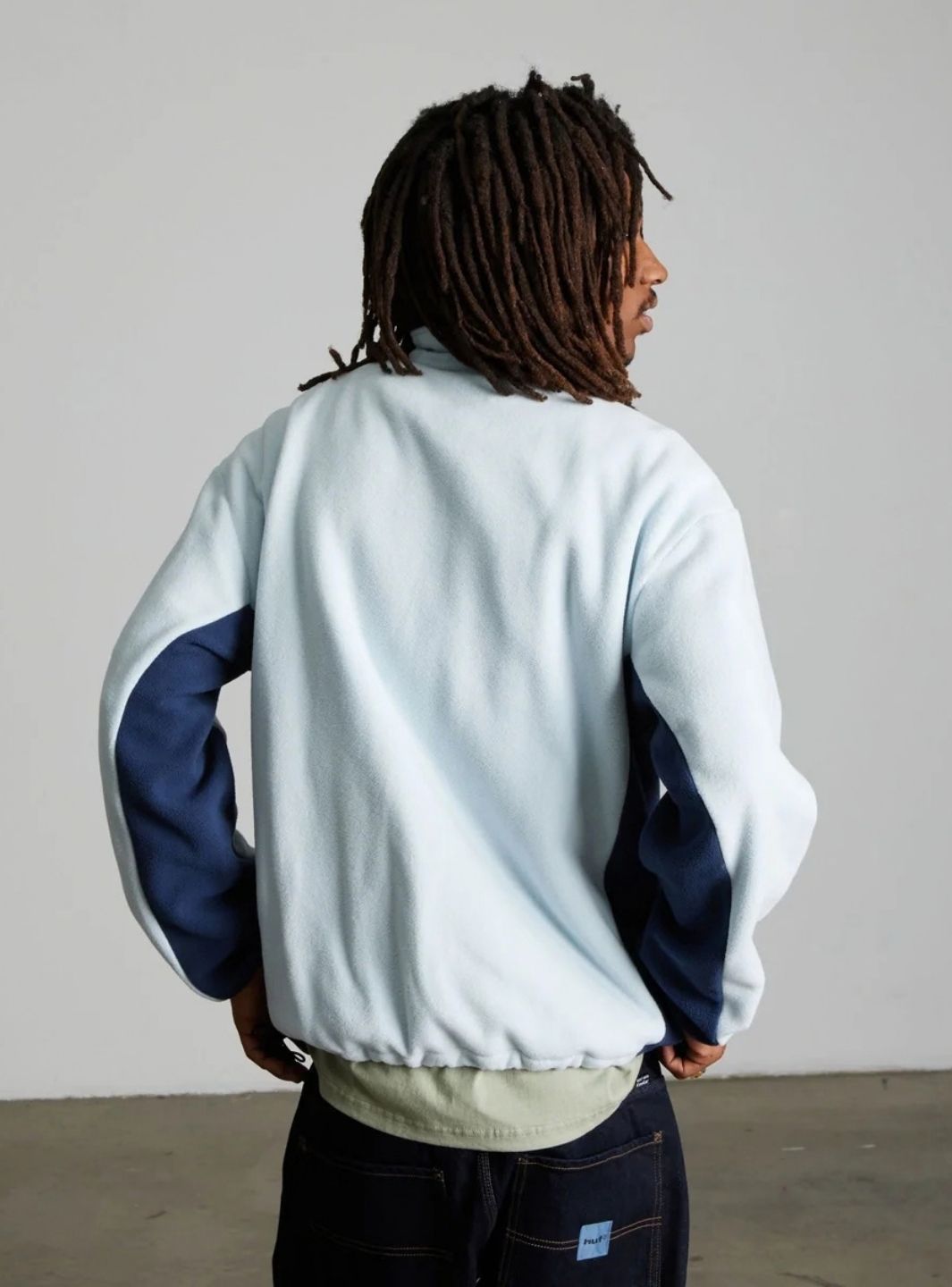 HUF Basecamp Quarter-Zip Polar Fleece Sky Blue