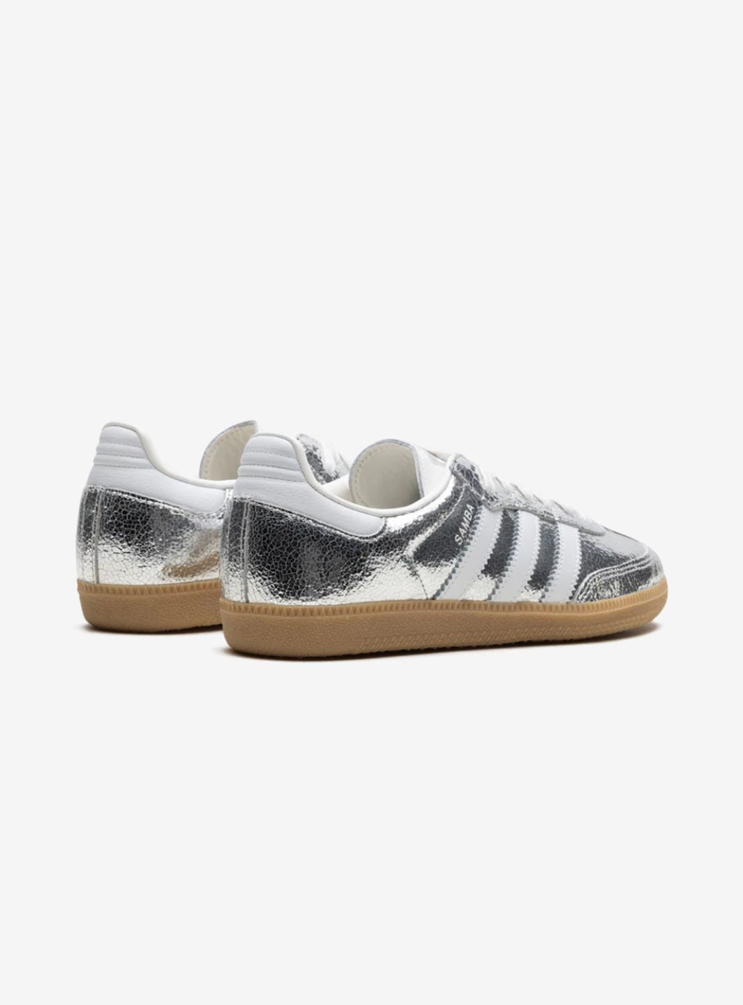 Adidas Samba OG Silver Metallic Cracked Leather - JR0035 | ResellZone