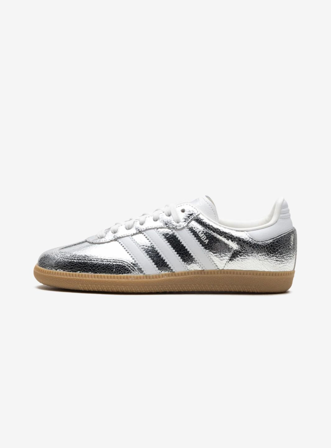Adidas Samba OG Silver Metallic Cracked Leather - JR0035 | ResellZone