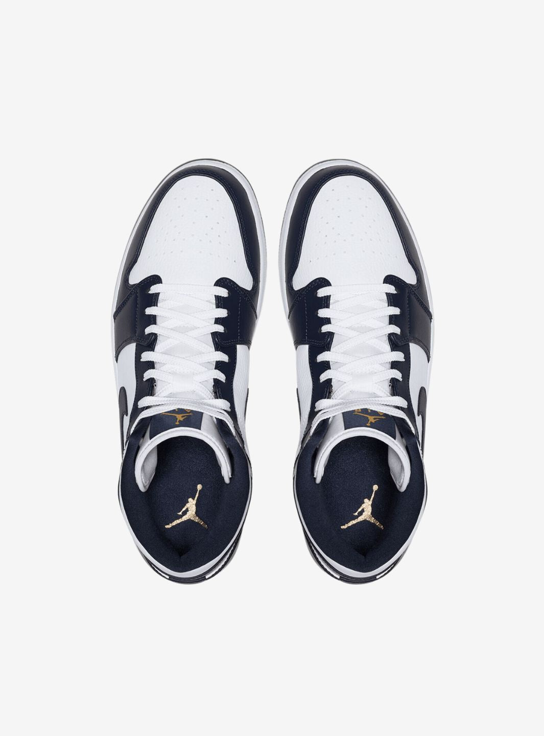 Air Jordan 1 Mid White Metallic Gold Obsidian - 554724-174 | ResellZone