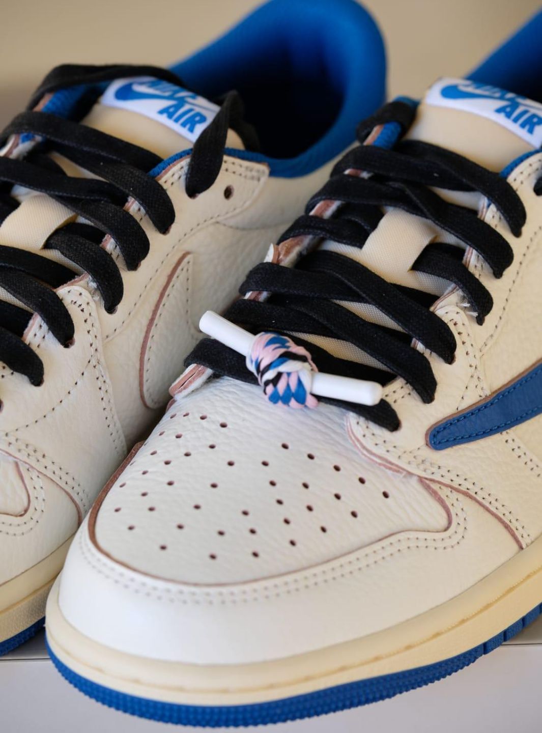 Air Jordan 1 Retro Low OG SP Fragment x Travis Scott Sail Military Blue - DM7866-104 | ResellZone
