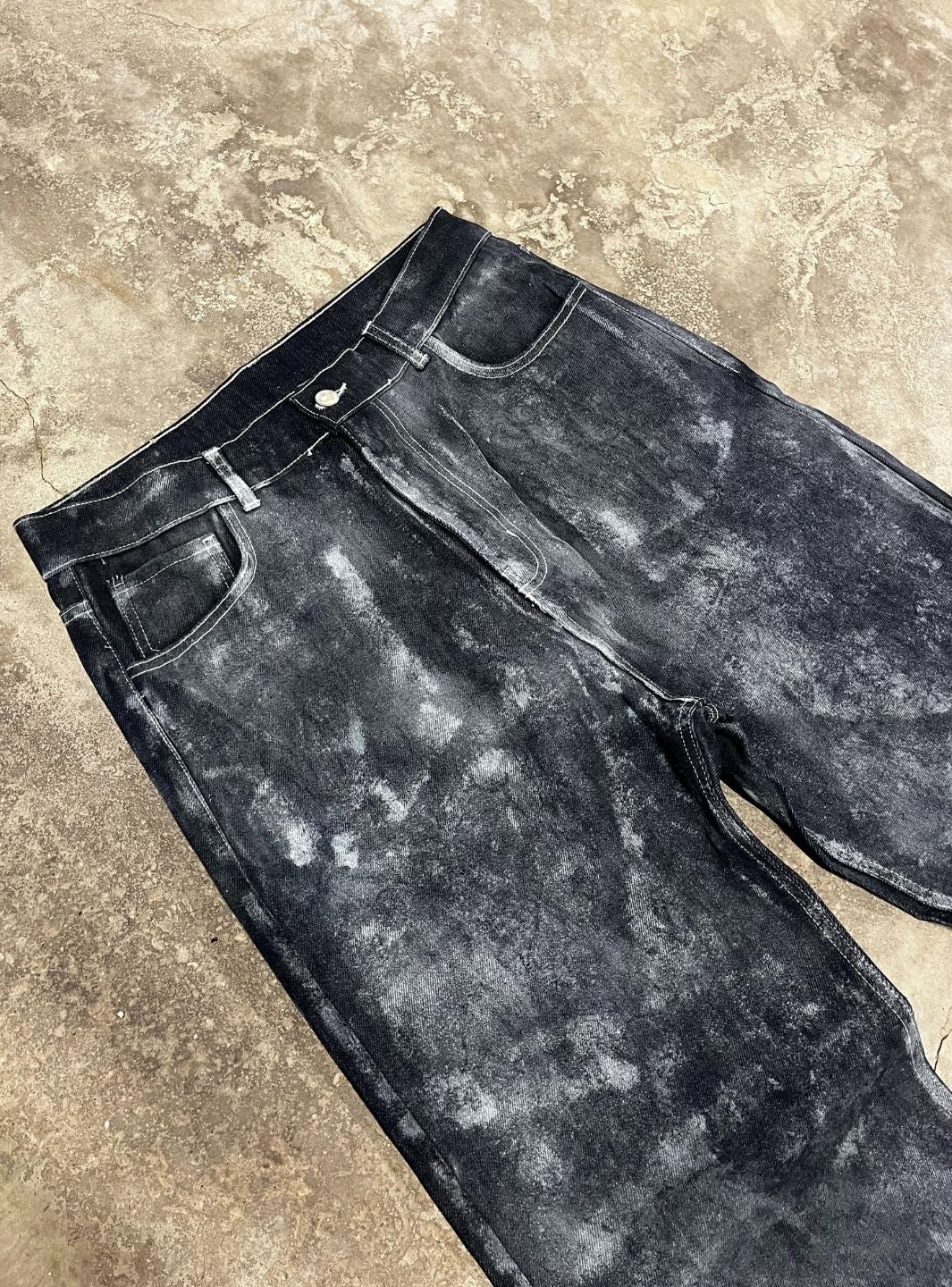 Artexplora House Painter Custom Raw Denim Bootcut Jeans | ResellZone