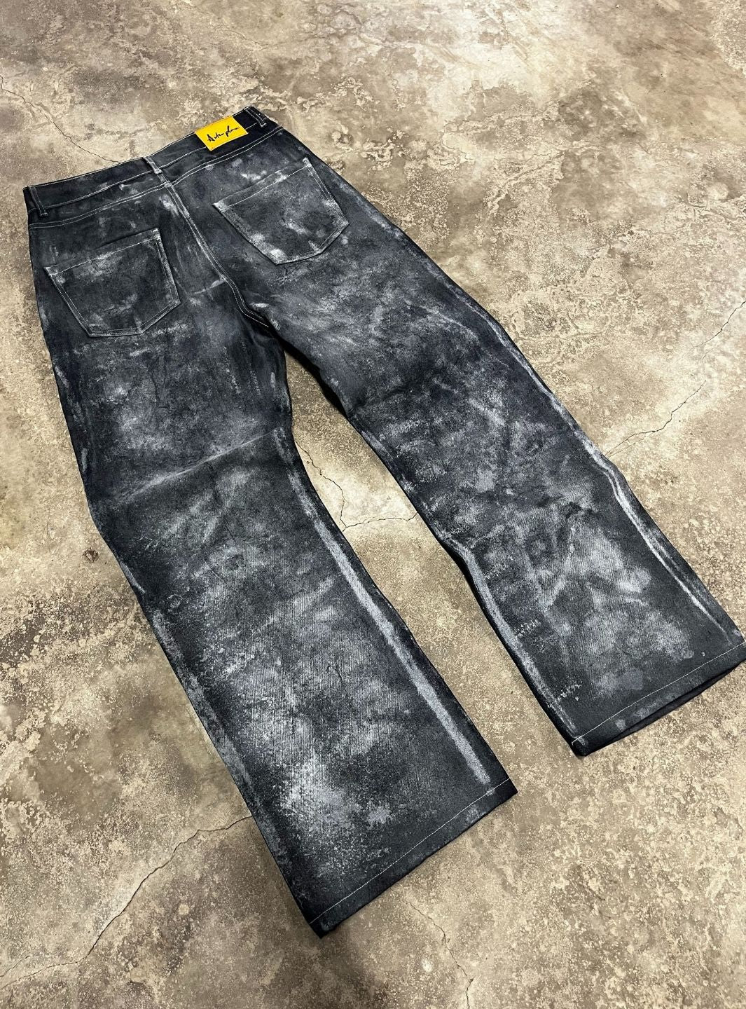Artexplora House Painter Custom Raw Denim Bootcut Jeans | ResellZone