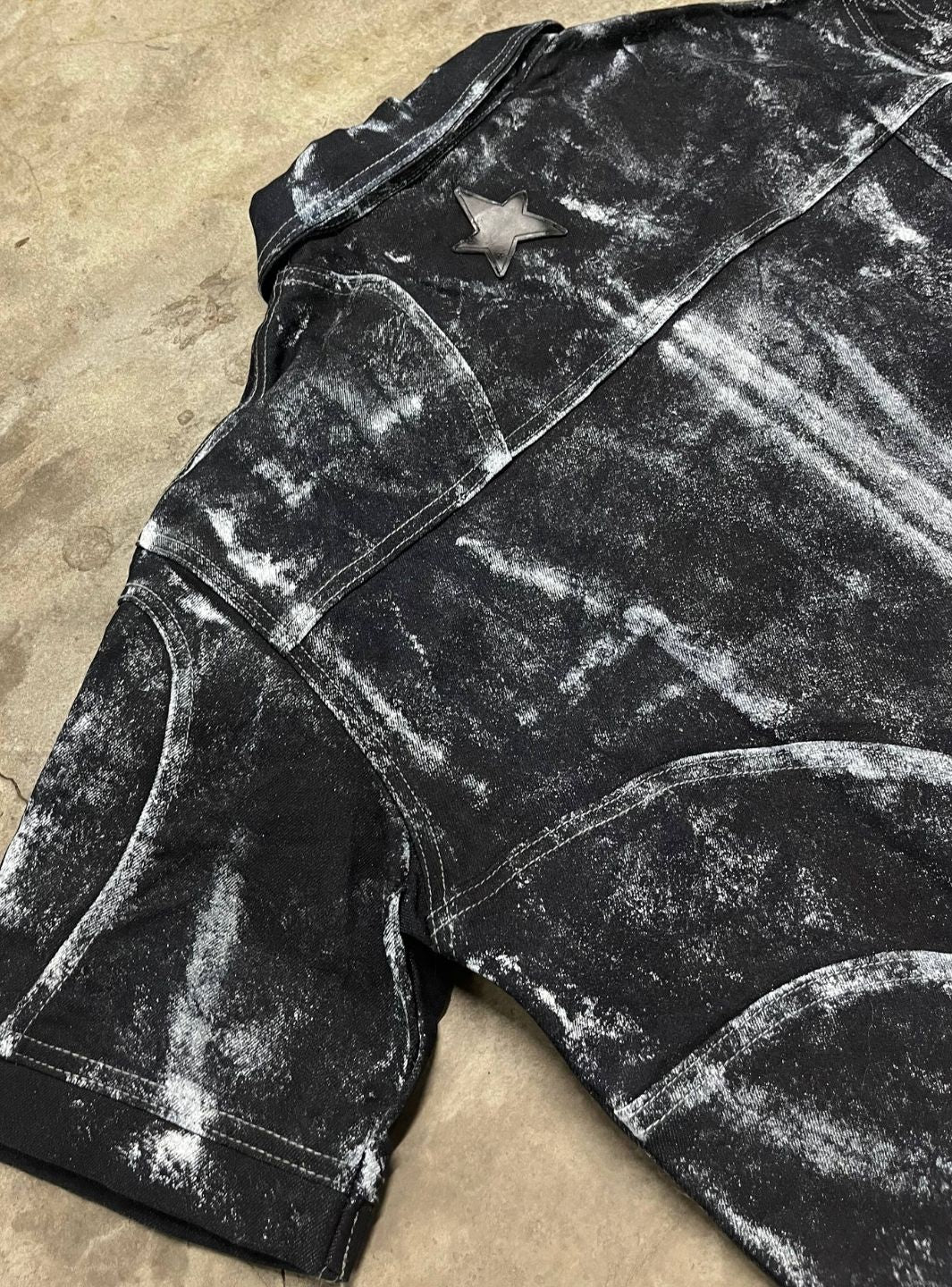 Artexplora House Painter Custom Raw Denim Jacket Jeans Black | ResellZone