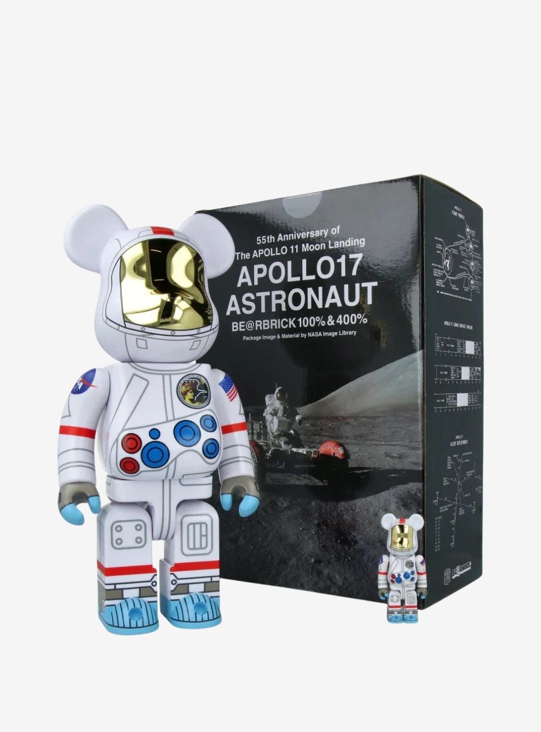 Bearbrick Apollo17 Astronaut 100% & 400% Set | ResellZone