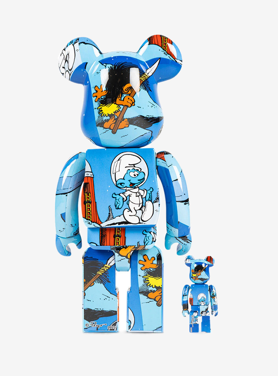 Bearbrick x The Smurfs (The Astrosmurf) 100% & 400% Set Blue | ResellZone