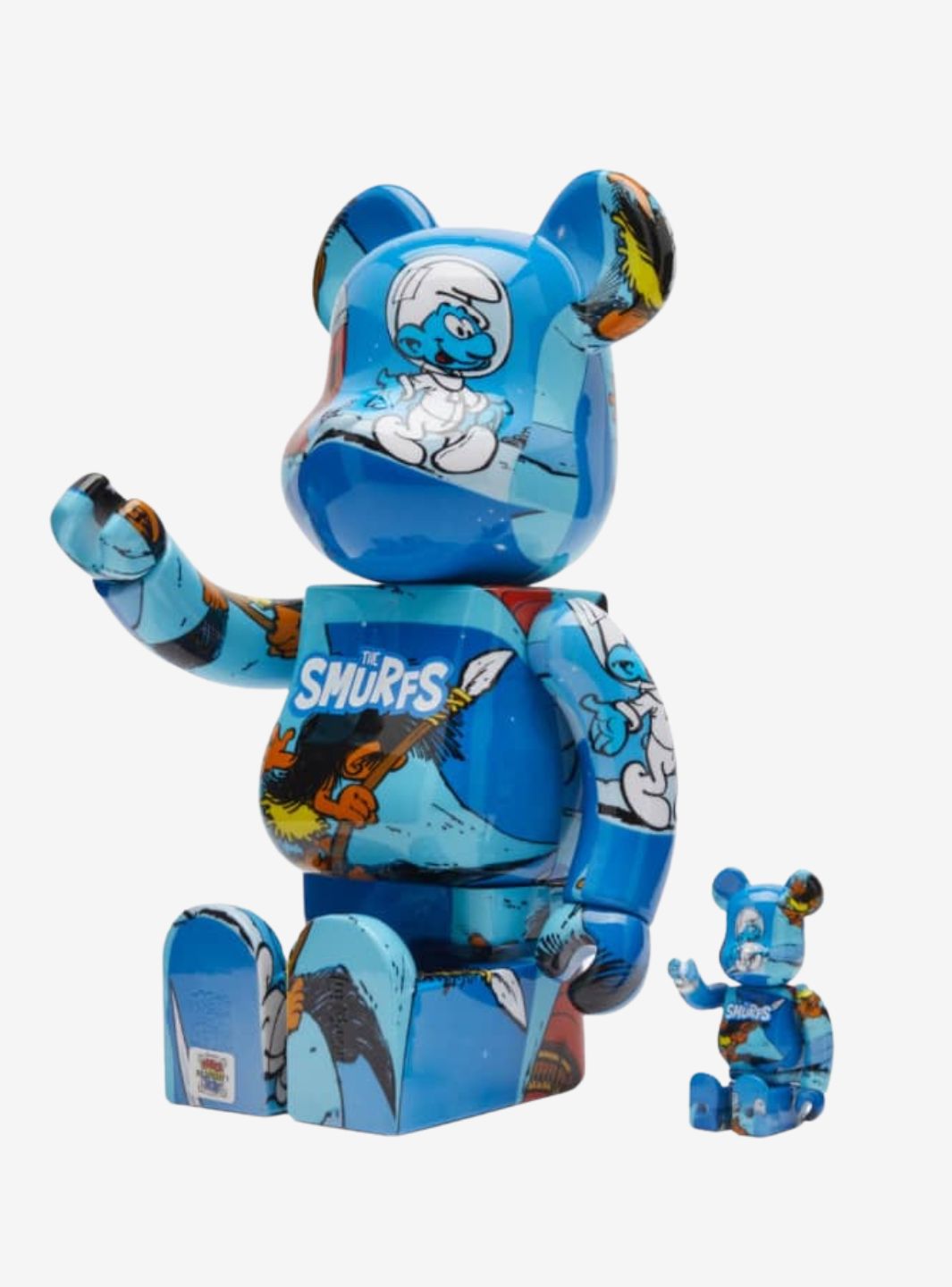 Bearbrick x The Smurfs (The Astrosmurf) 100% & 400% Set Blue | ResellZone