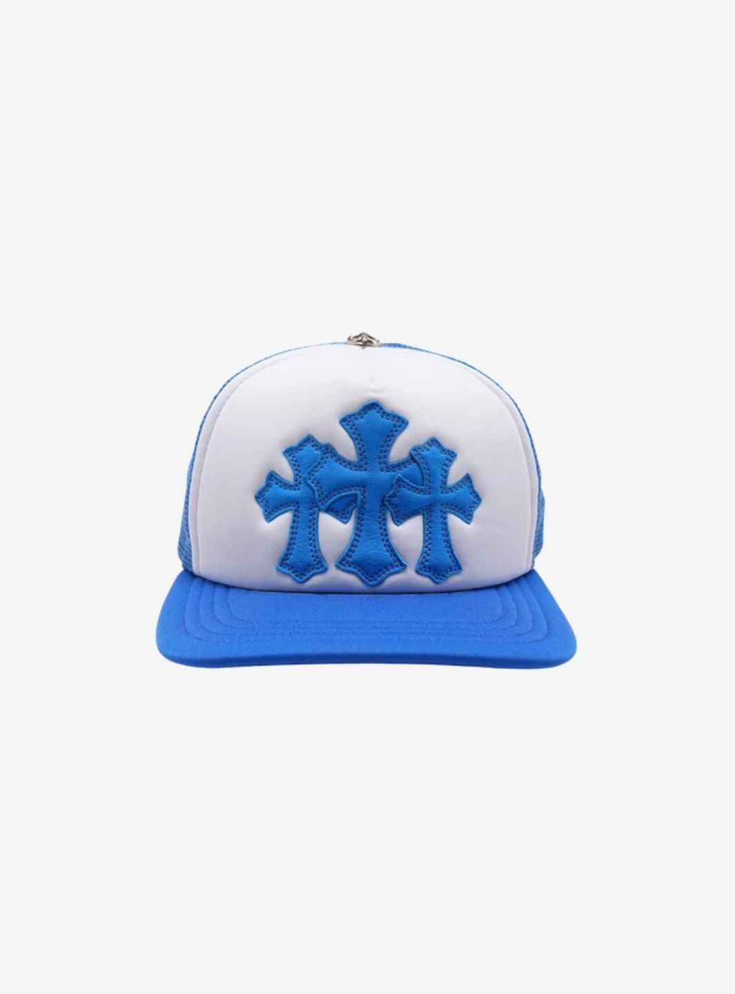 Chrome Hearts Cemetery Cross Trucker Hat Blue | ResellZone