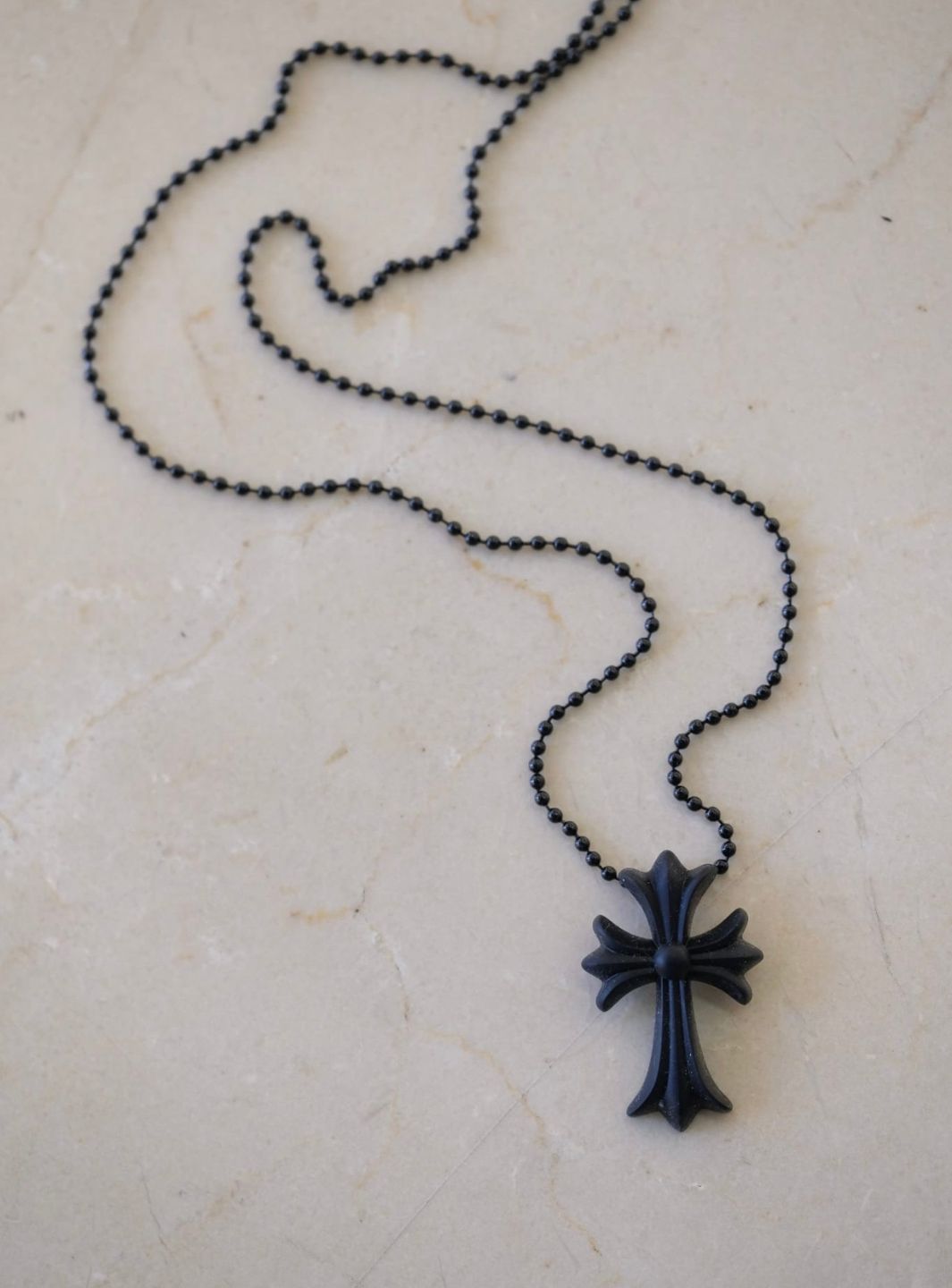 Chrome Hearts Cross Silicon Ball Chain Black | ResellZone