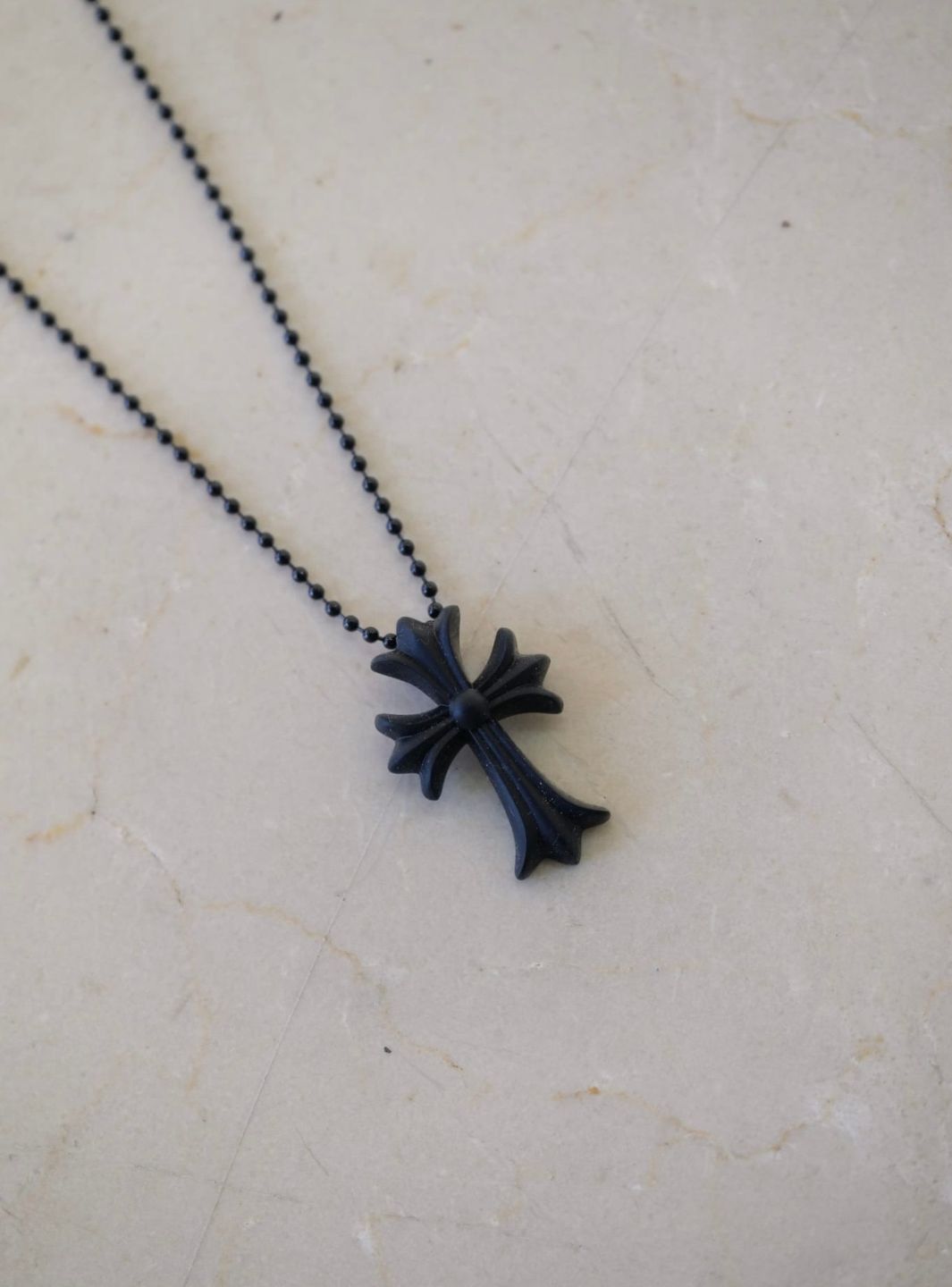 Chrome Hearts Cross Silicon Ball Chain Black | ResellZone