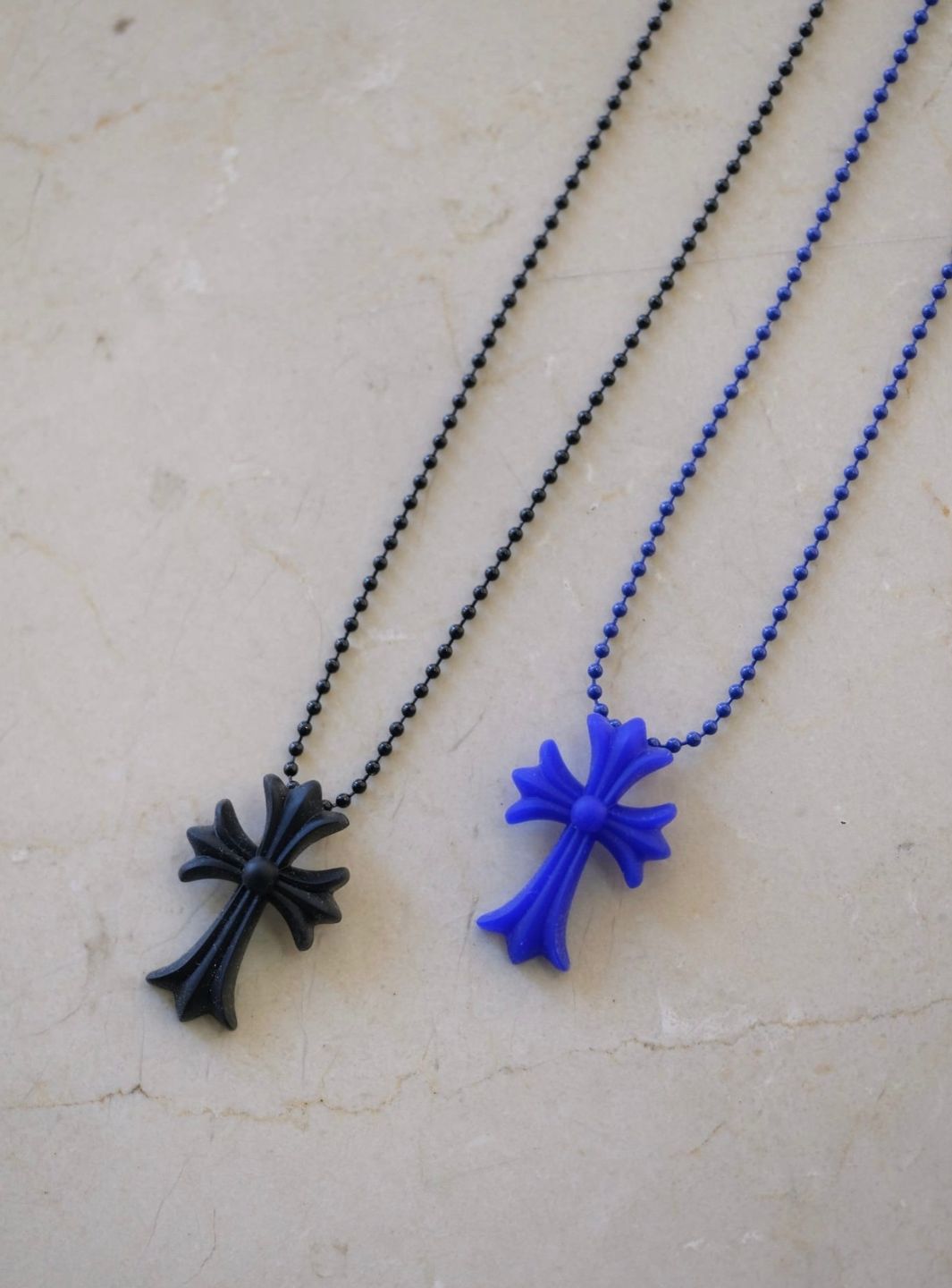 Chrome Hearts Cross Silicon Ball Chain Blue/Black | ResellZone