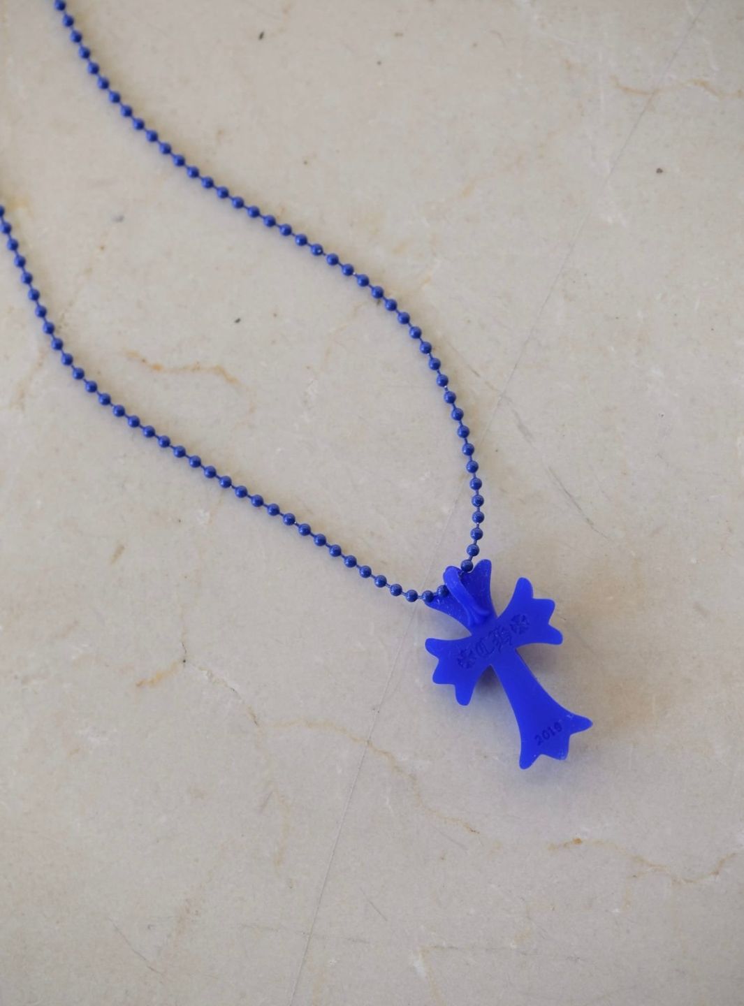 Chrome Hearts Cross Silicon Ball Chain Blue | ResellZone