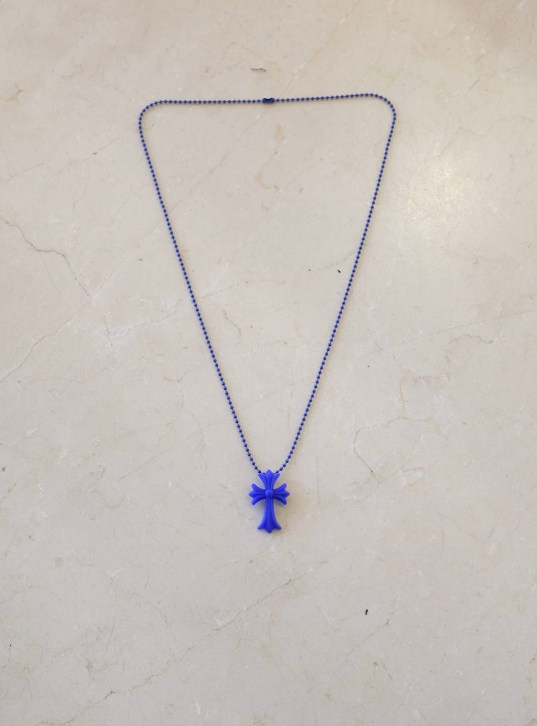 Chrome Hearts Cross Silicon Ball Chain Blue | ResellZone