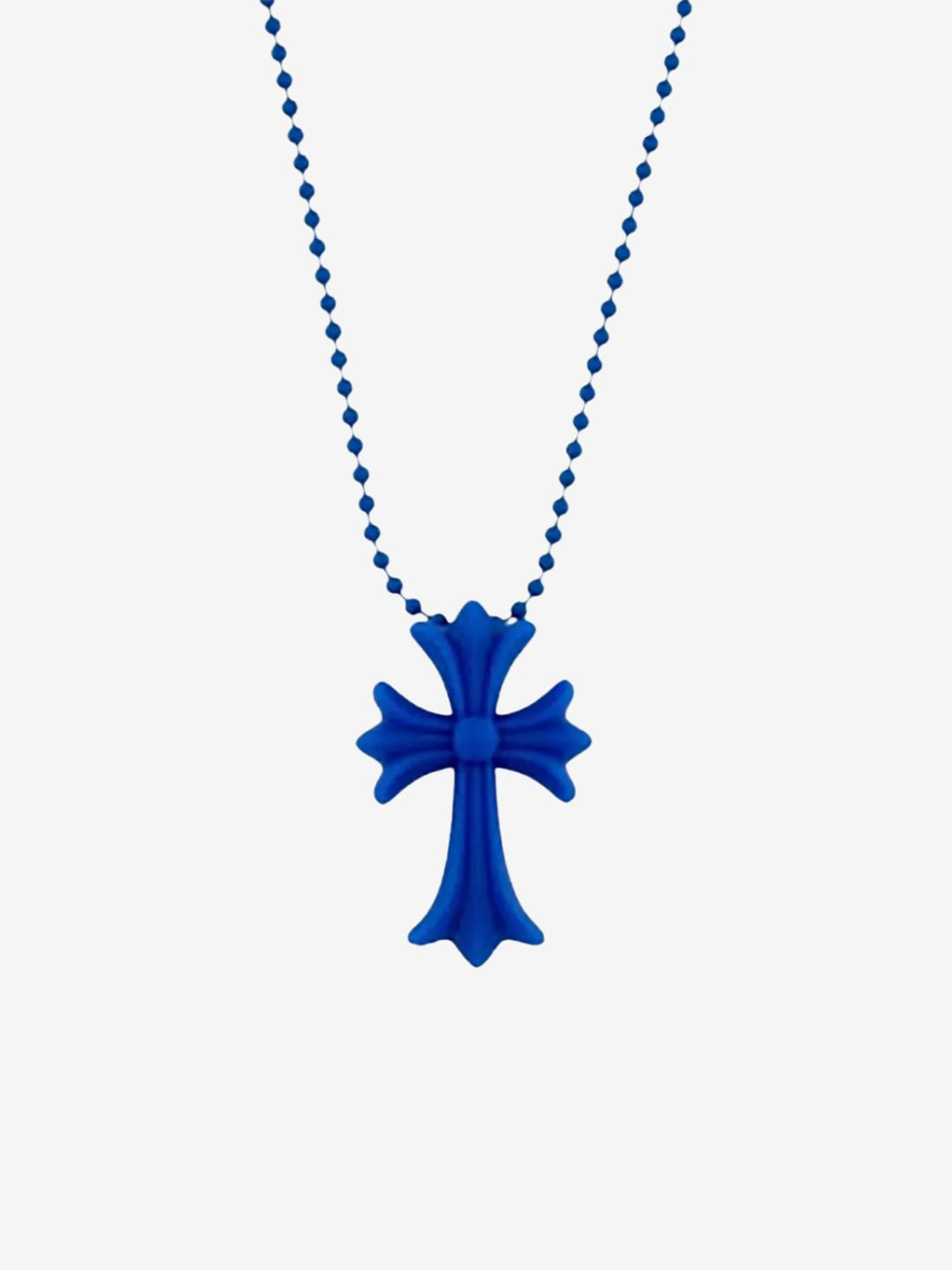 Chrome Hearts Cross Silicon Ball Chain Blue | ResellZone