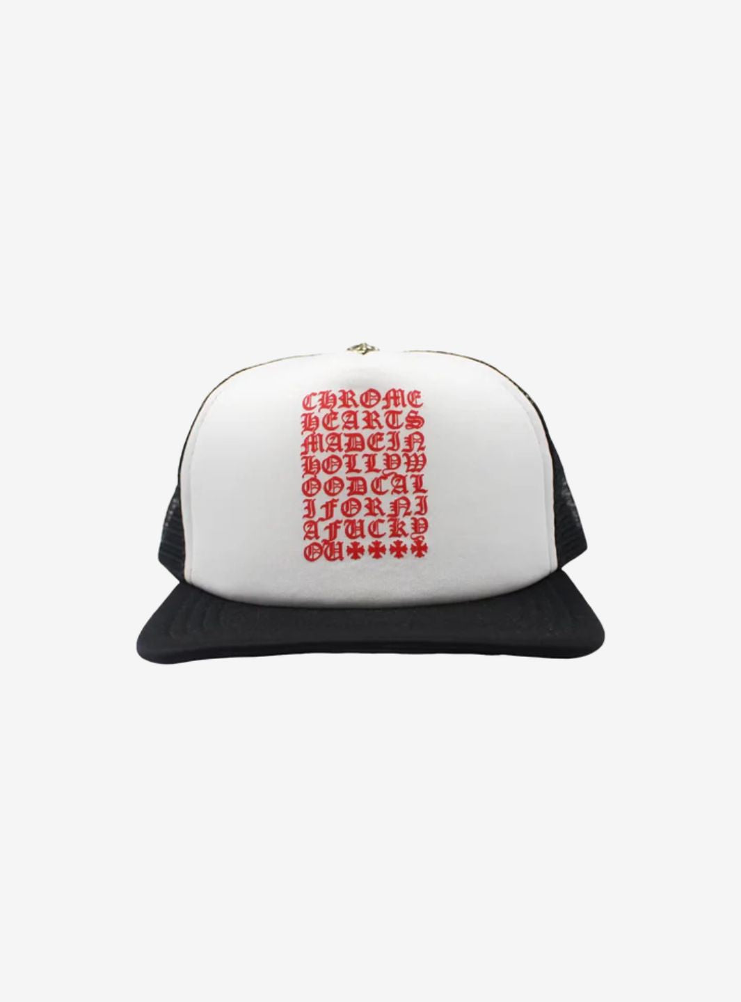 Chrome Hearts Eyechart Trucker Hat Black/White/Red | ResellZone