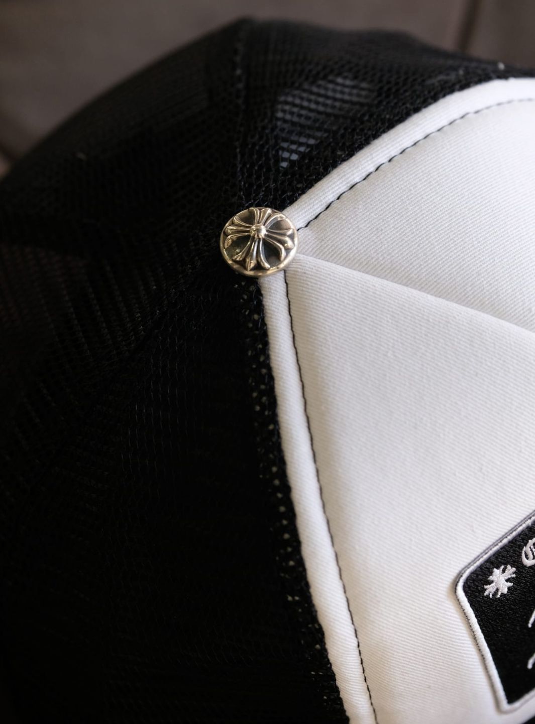 Chrome Hearts FUCK Hollywood Trucker Hat Black/White | ResellZone