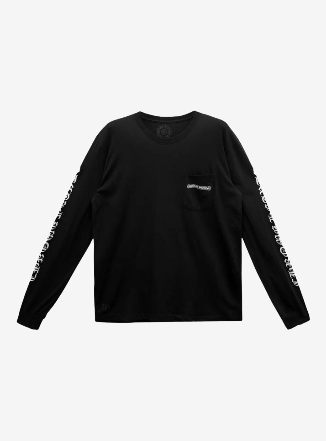 トップス CHROMEHEARTSScrollLogoLabelLongSleeveTee Chrome Hearts Scroll Logo L/S Pocket T-Shirt Black | ResellZone