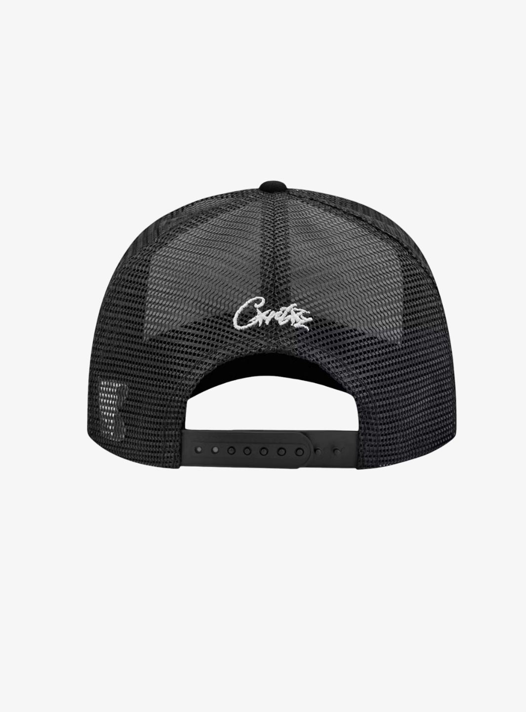 Corteiz Island Puff Print Trucker Hat White/Black | ResellZone