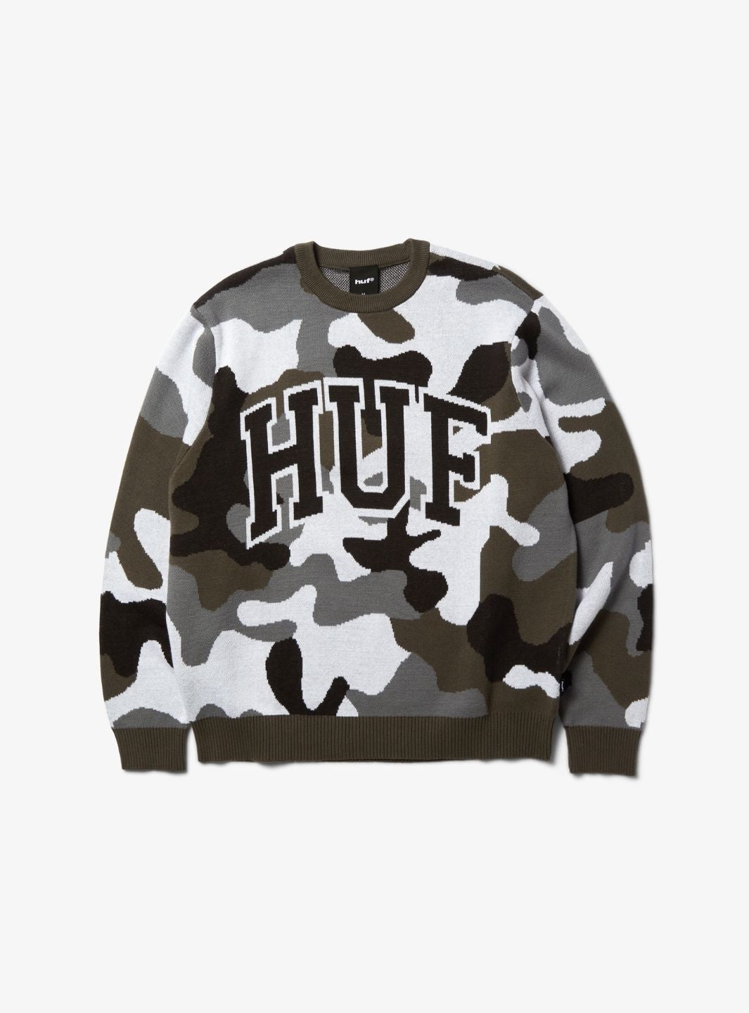 HUF Arch Jacquard Camo Crewneck Sweatshirt Camo | ResellZone
