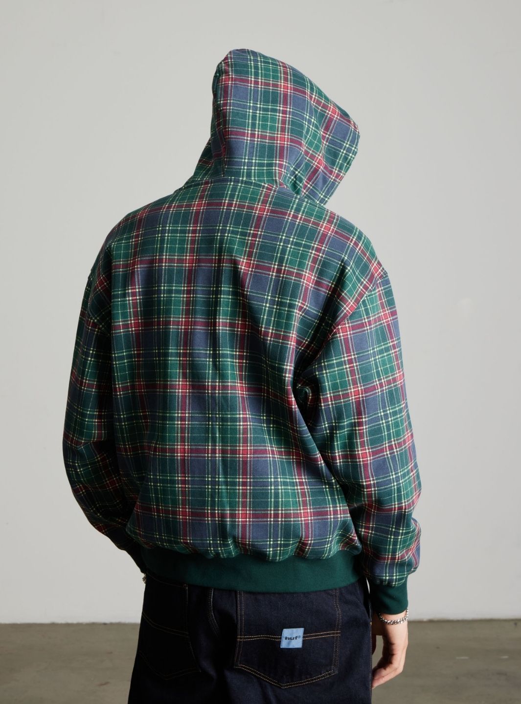 HUF Arch Plaid Full-Zip Heavyweight Hoodie Forest | ResellZone
