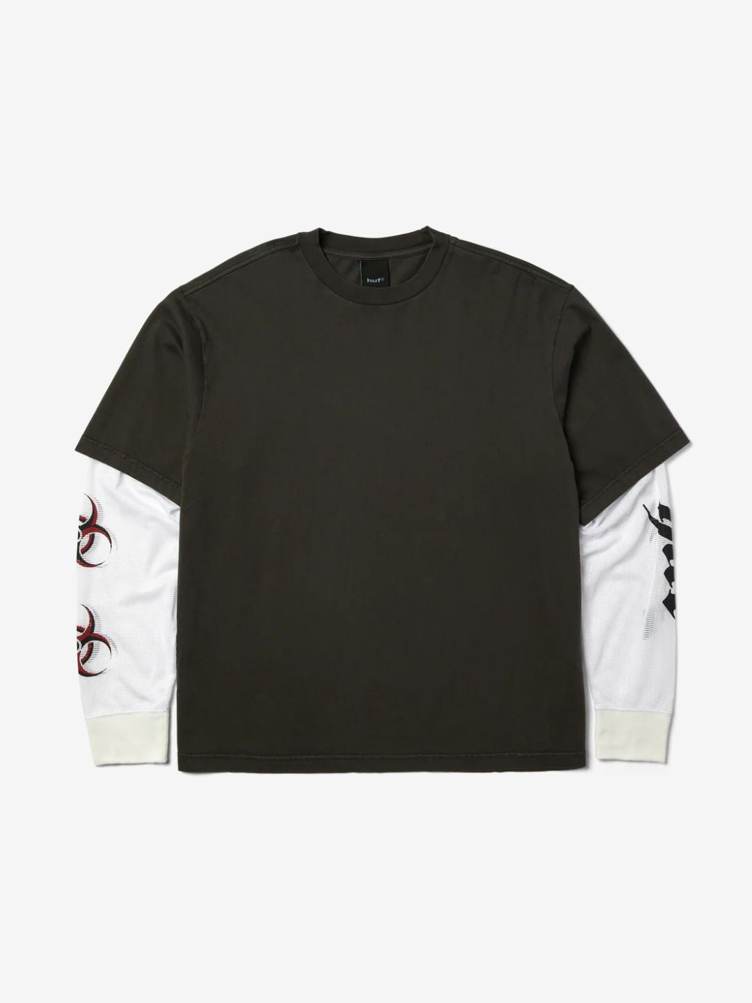 HUF Leon Long Sleeve Double Layer Top Vintage Black | ResellZone