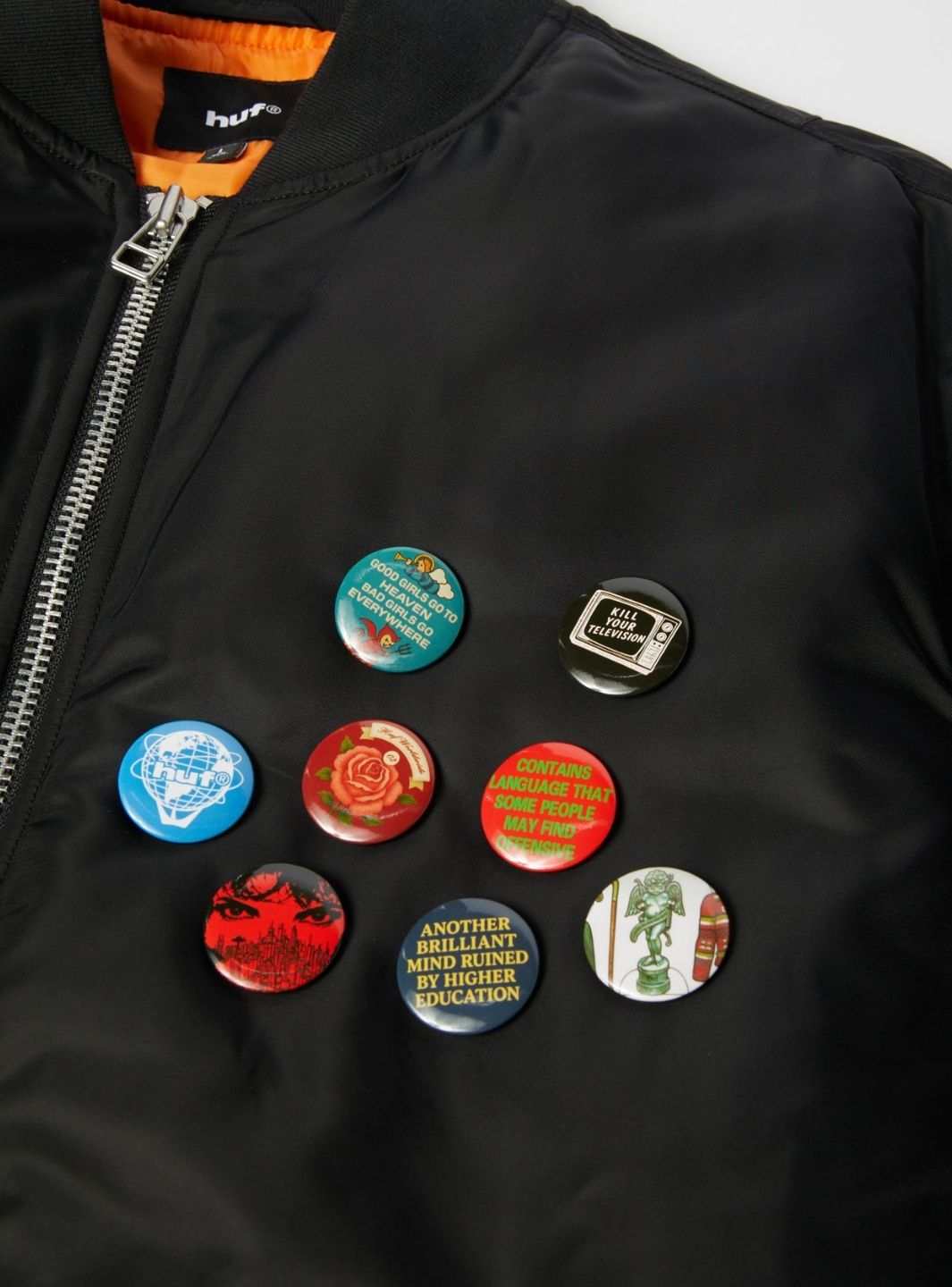HUF Olympia Flight Jacket Black | ResellZone