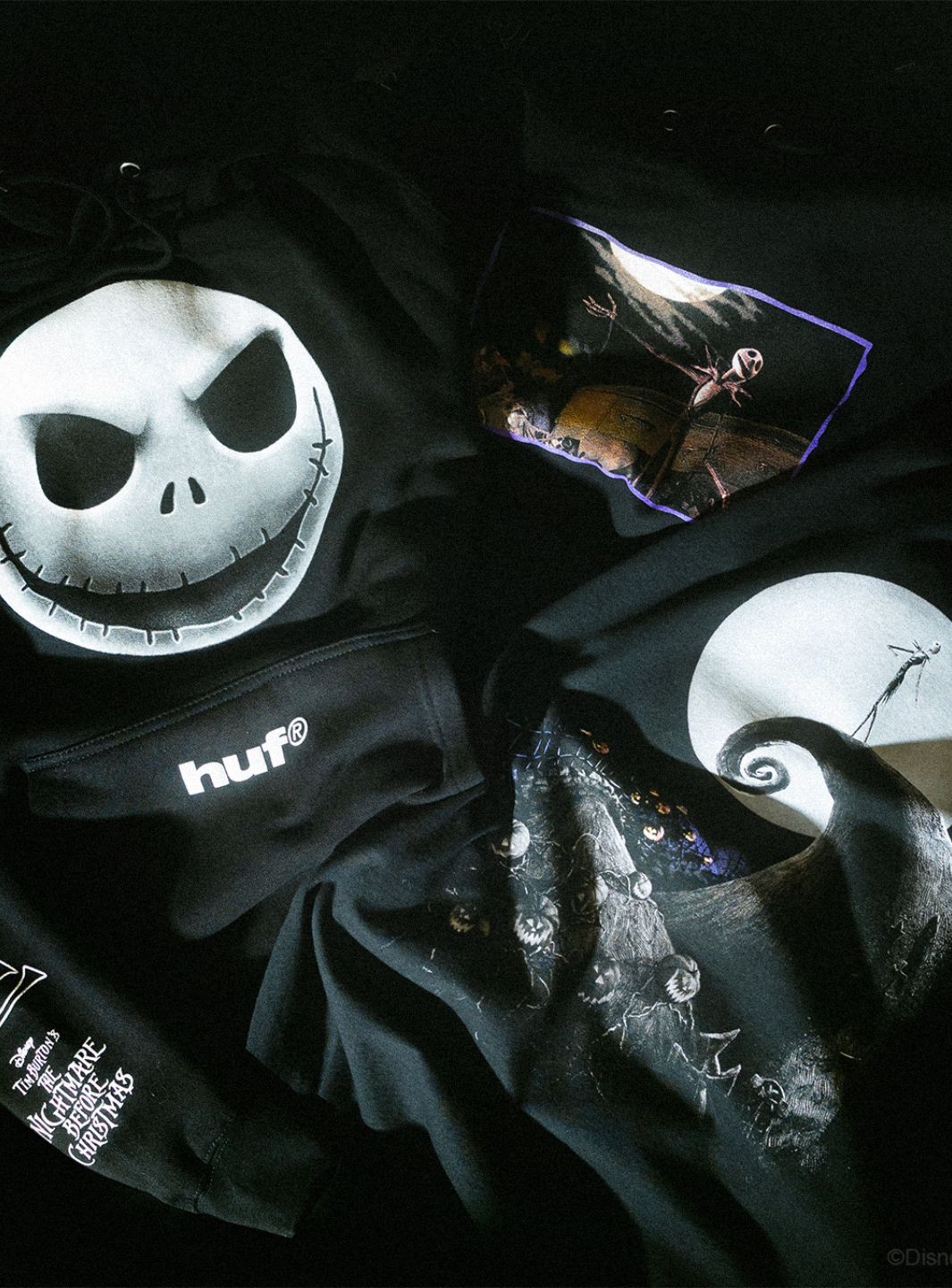 HUF x Disney Nightmare Before Christmas Jack Skellington Hoodie Black | ResellZone