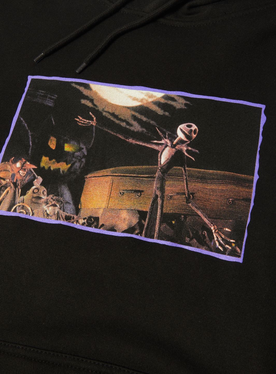 HUF x Disney Nightmare Before Christmas Jack Town Meeting Hoodie Black | ResellZone