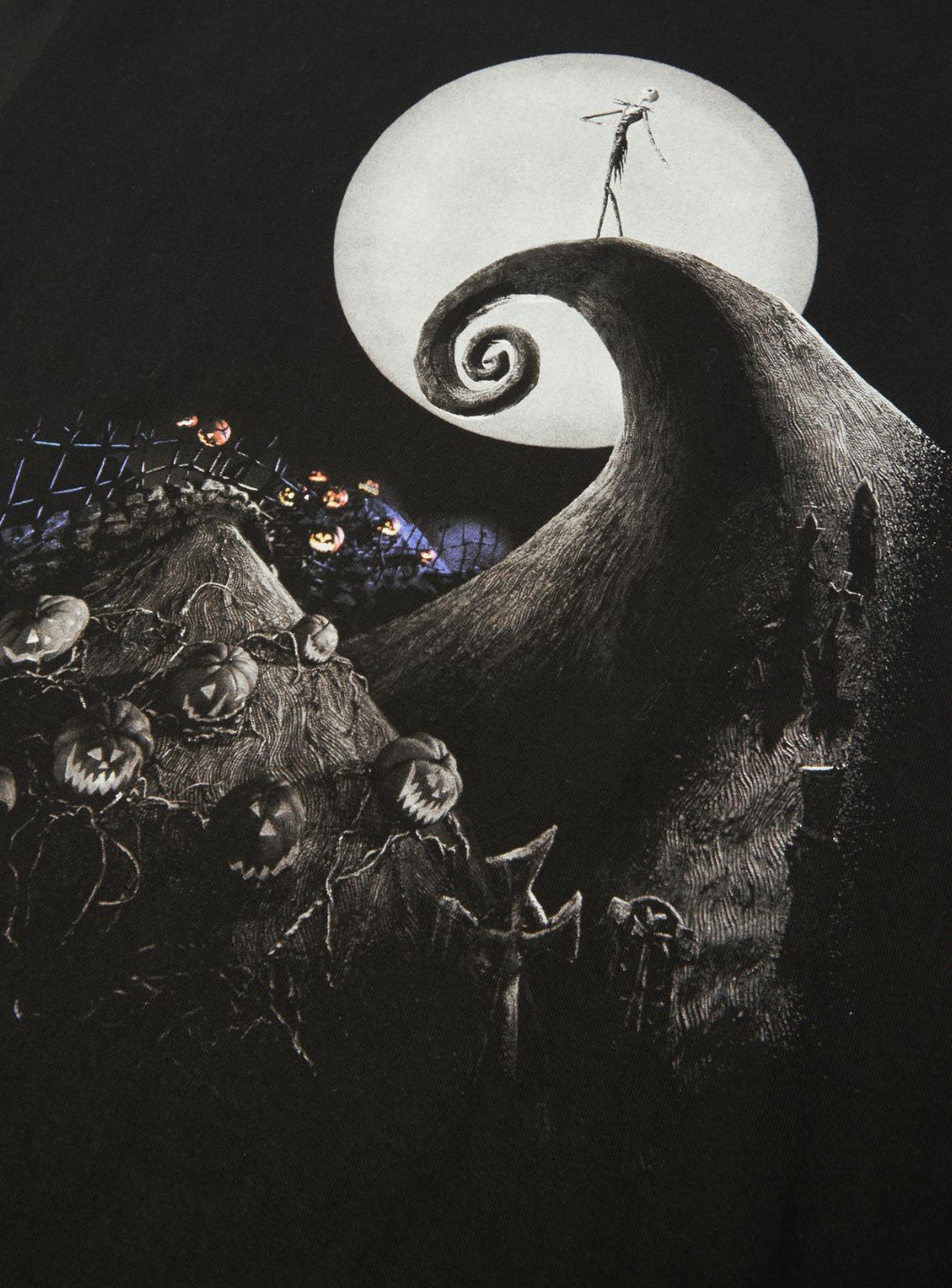 HUF x Disney Nightmare Before Christmas Spiral Hills T-Shirt Black | ResellZone