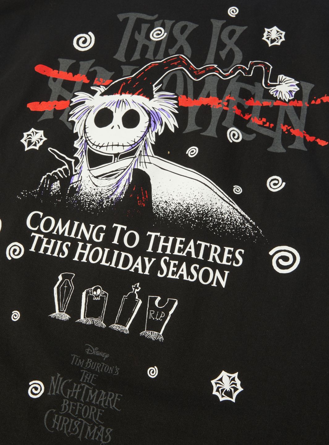 HUF x Disney Nightmare Before Christmas Xmas T-Shirt Black | ResellZone