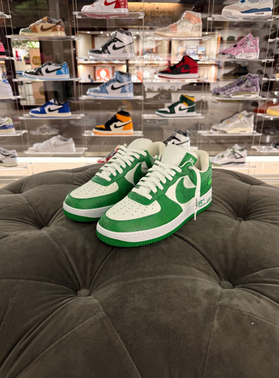 Louis Vuitton Nike Air Force 1 Low By Virgil Abloh White Green - Sneakers Usate | ResellZone