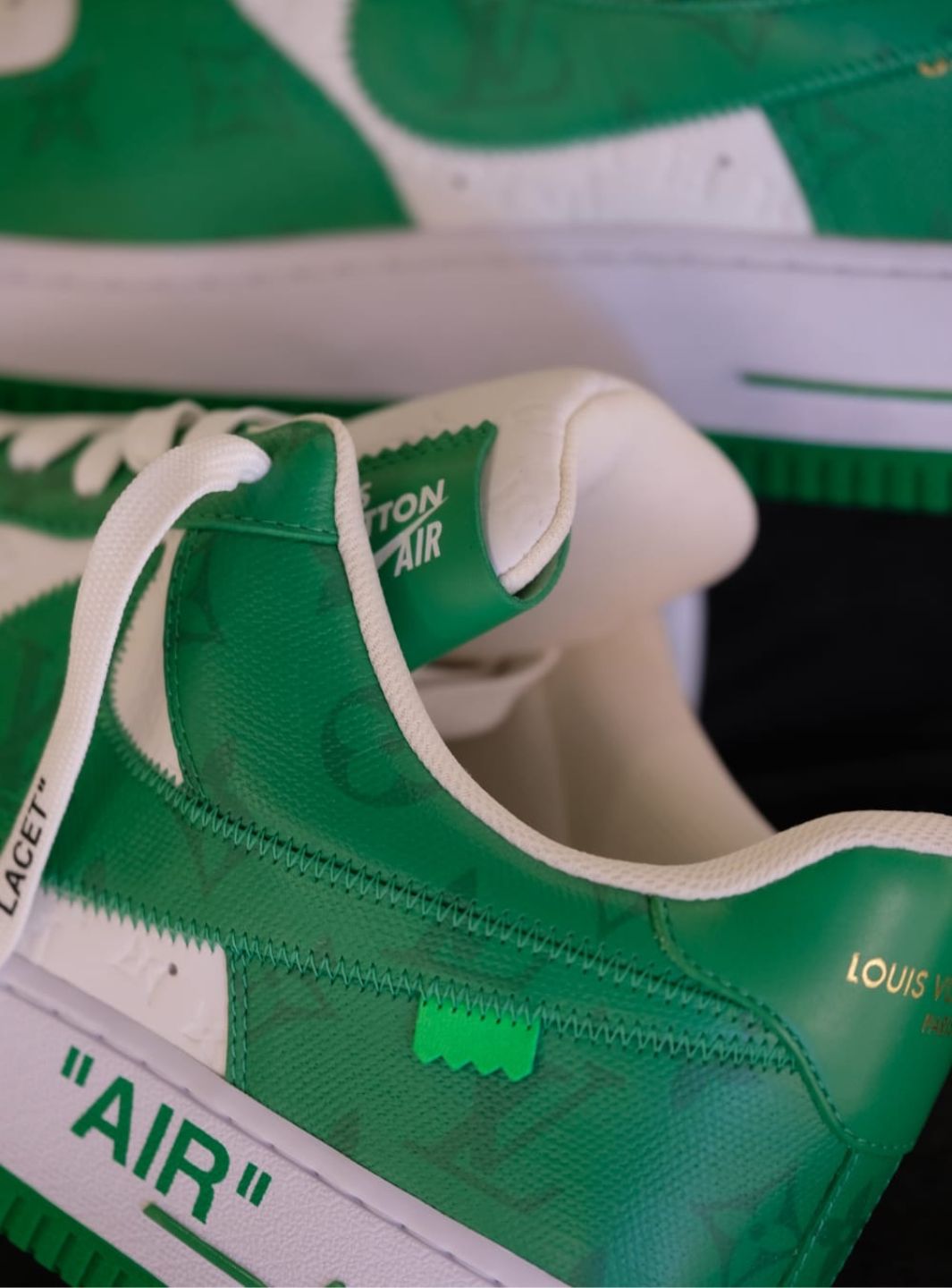 Louis Vuitton Nike Air Force 1 Low By Virgil Abloh White Green - Sneakers Usate | ResellZone