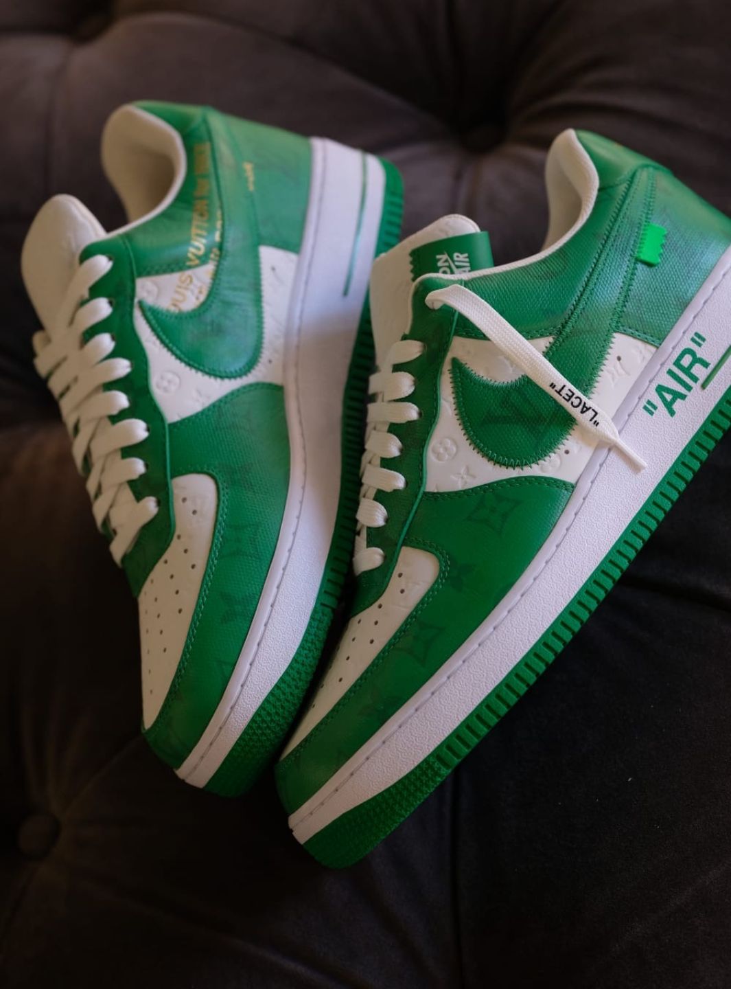 Louis Vuitton Nike Air Force 1 Low By Virgil Abloh White Green - Sneakers Usate | ResellZone