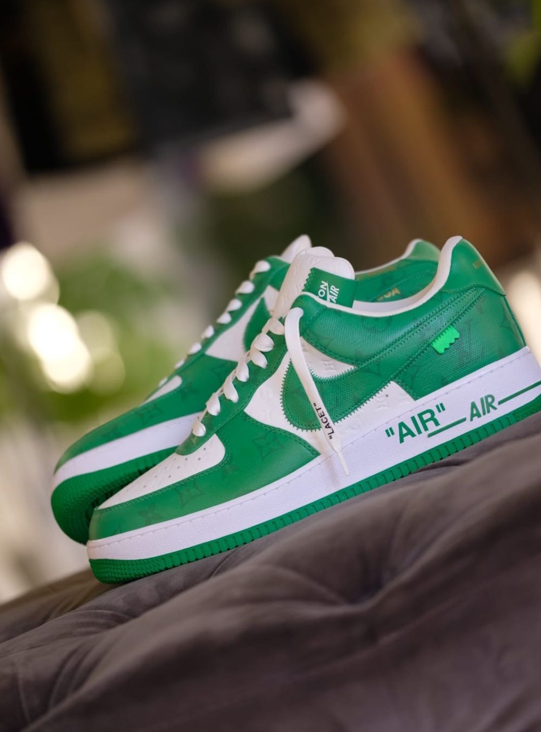 Louis Vuitton Nike Air Force 1 Low By Virgil Abloh White Green - Sneakers Usate | ResellZone