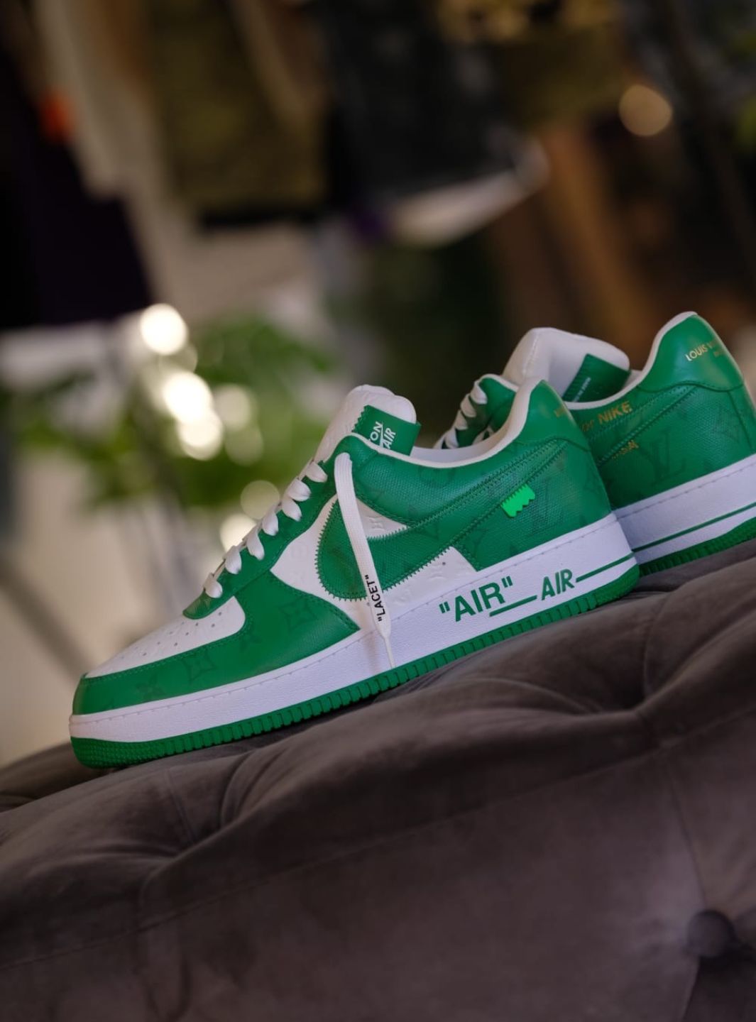 Louis Vuitton Nike Air Force 1 Low By Virgil Abloh White Green - Sneakers Usate | ResellZone