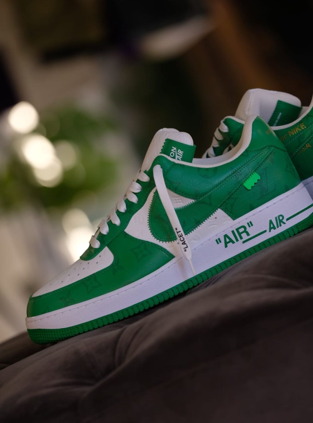 Louis Vuitton Nike Air Force 1 Low By Virgil Abloh White Green - Sneakers Usate | ResellZone