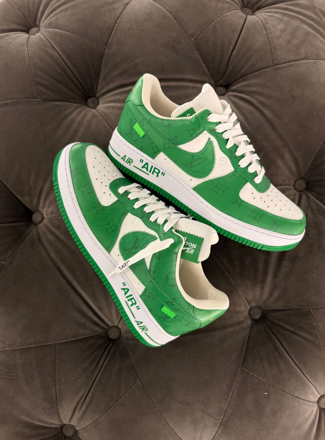 Louis Vuitton Nike Air Force 1 Low By Virgil Abloh White Green - Sneakers Usate | ResellZone