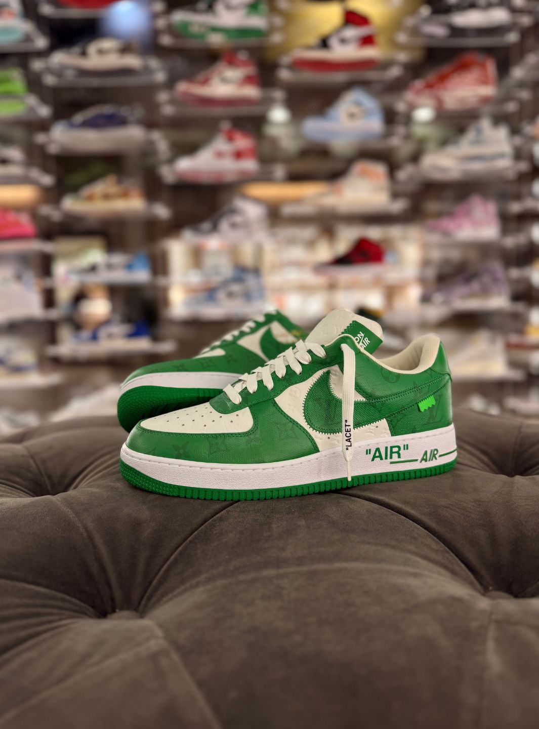 Louis Vuitton Nike Air Force 1 Low By Virgil Abloh White Green - Sneakers Usate | ResellZone