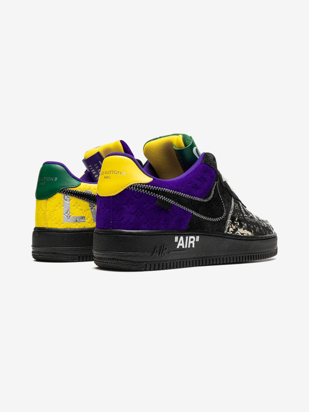 Louis Vuitton Nike Air Force 1 Low By Virgil Abloh Black Metallic Silver | ResellZone