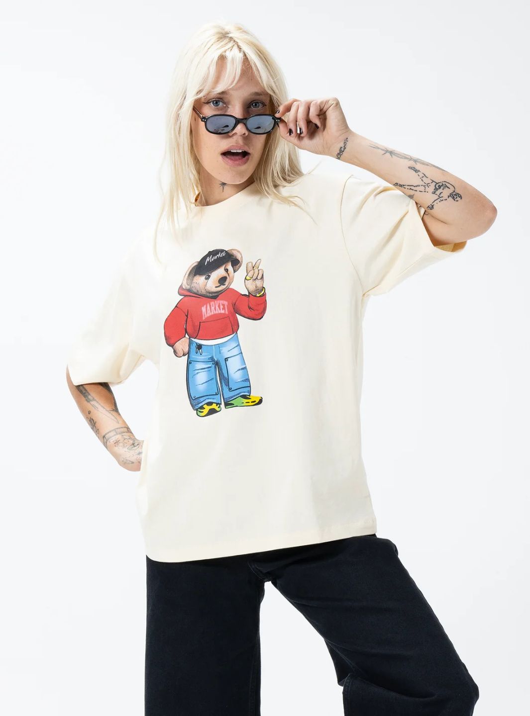 Market Studios Fit Check Bear T-Shirt Cream | ResellZone
