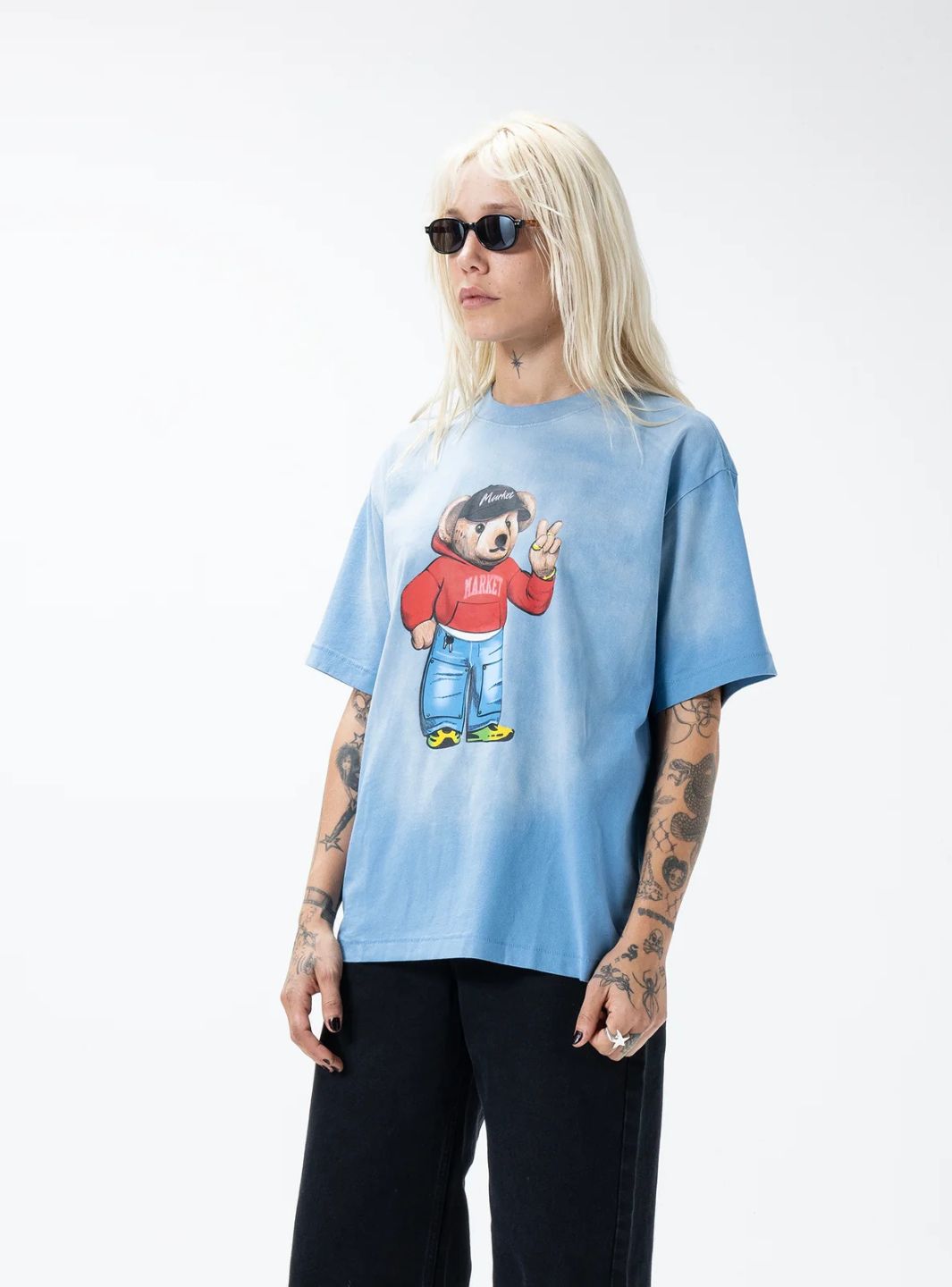 Market Studios Fit Check Bear T-Shirt Sky Blue | ResellZone