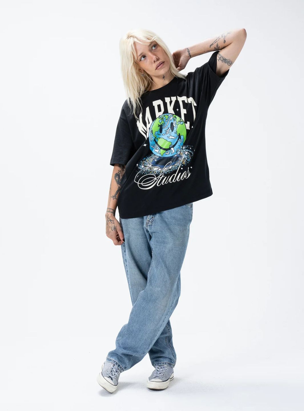 Market Studios Smiley Galaxy T-Shirt Black | ResellZone