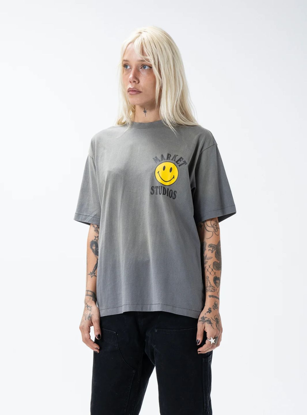 Market Studios Smiley Lockup T-Shirt Cement | ResellZone