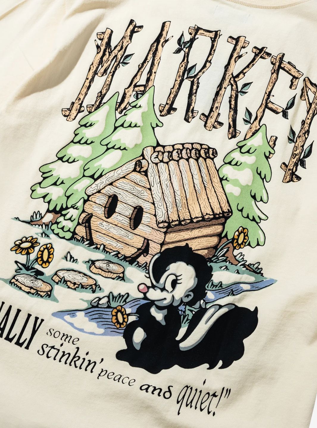 Market Studios Smiley Quiet Cabin T-Shirt Cream | ResellZone