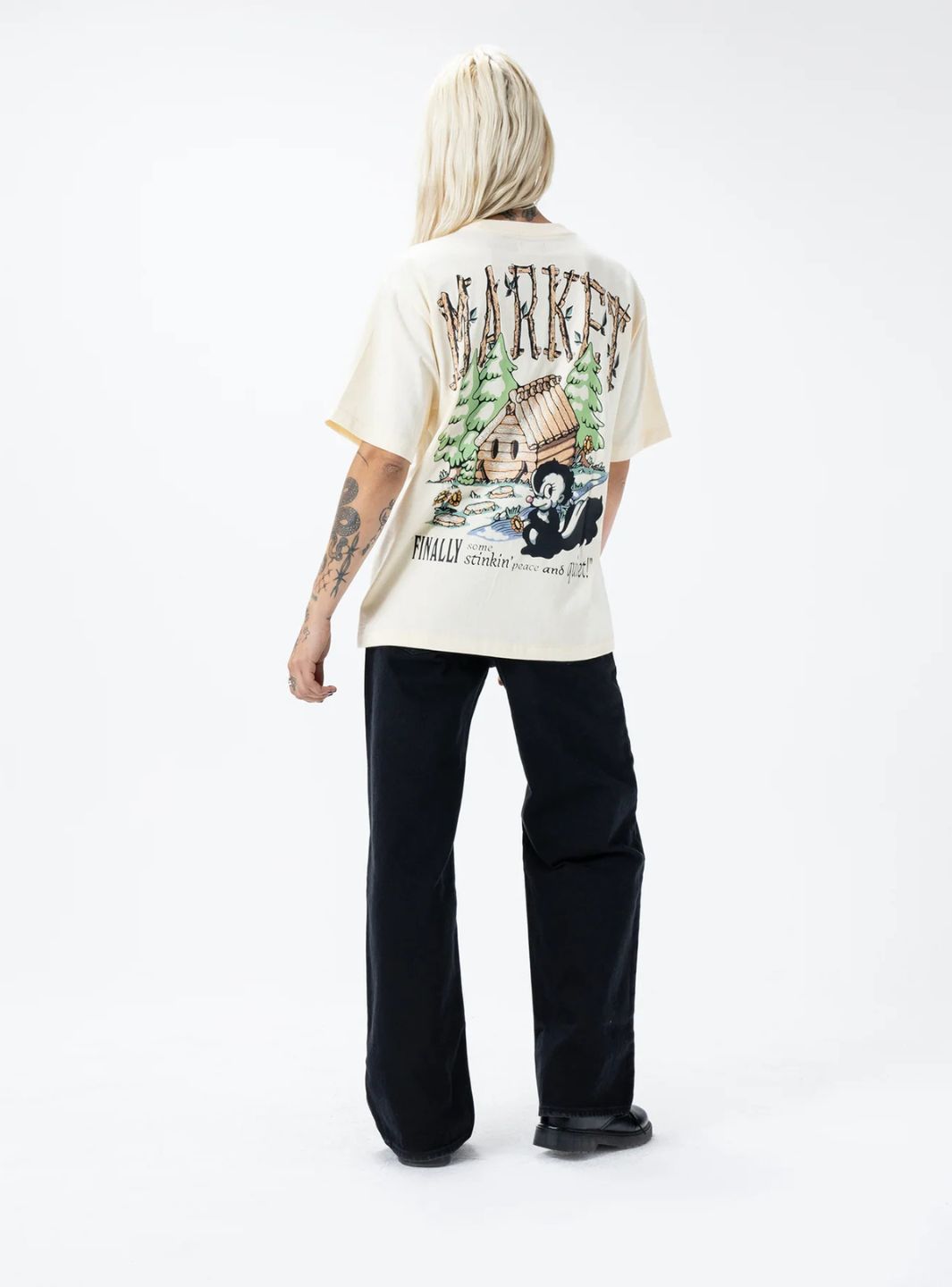 Market Studios Smiley Quiet Cabin T-Shirt Cream | ResellZone