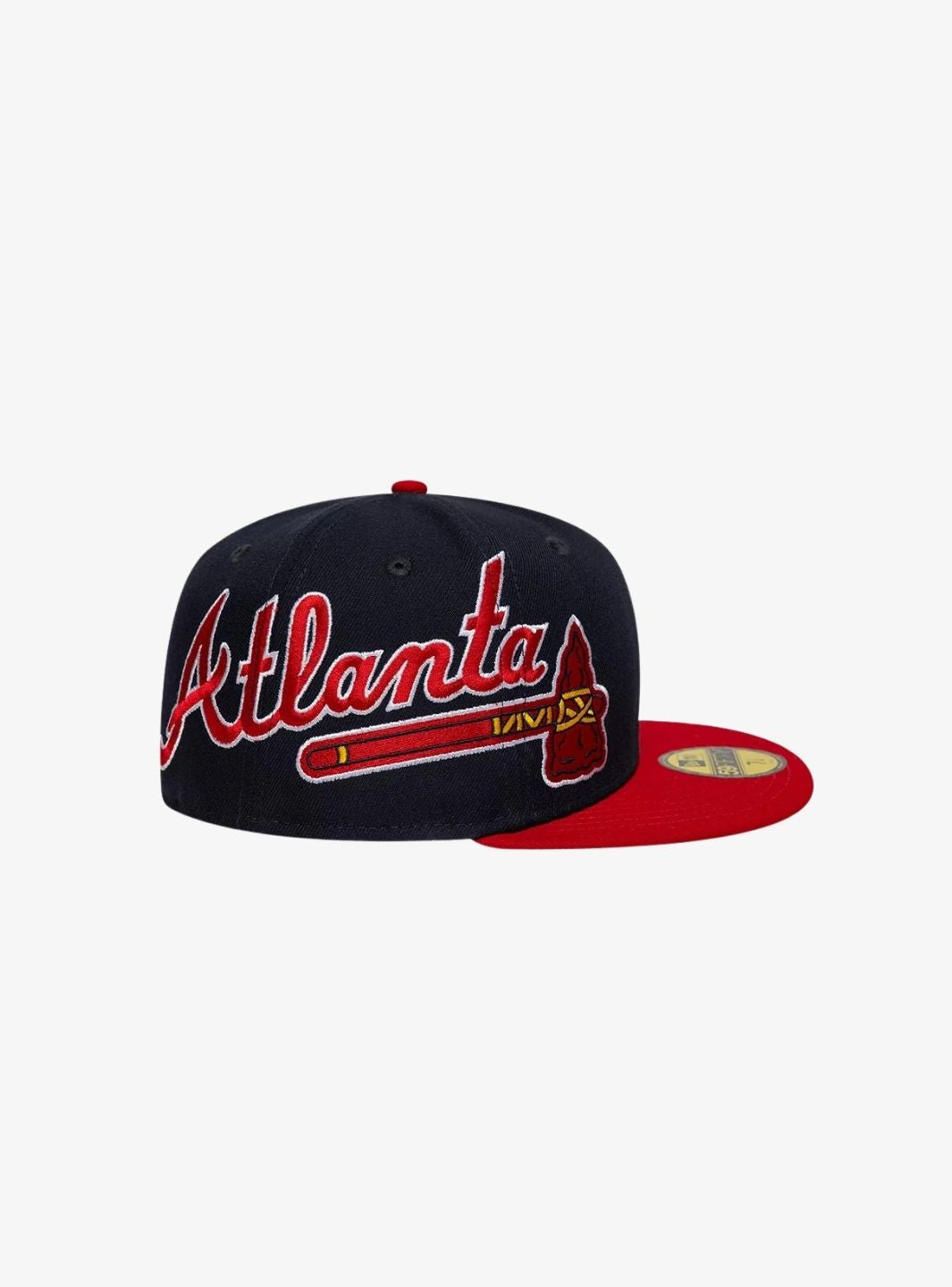 New Era Atlanta Braves MLB Multi Logo Satin Lined Blu Navy 59FIFTY Fitted Cap